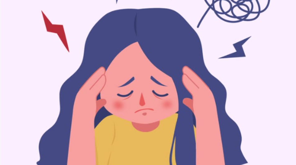 Ilustrasi seseorang sedang overthinking vs intuisi